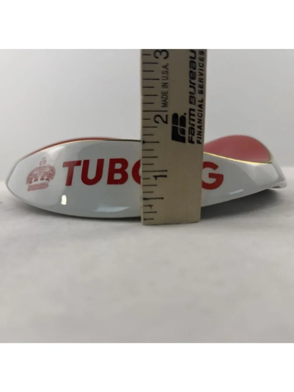 Vintage Tuborg Beer Advertising Ashtray Lunéville France Porcelain Red Barware